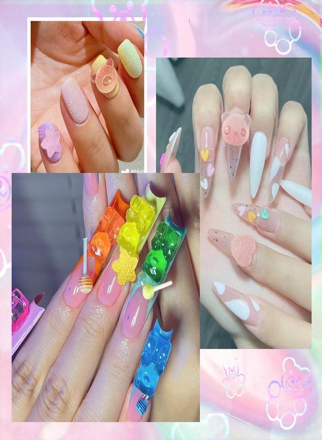 MAJOR DIJIT 3D Mix Assorted Color Nail Charms Acrylic Multi Cute Nail Art Charms Hollow Candy Jewelry Nail Supplies for Nail Art Design DIY Crafts Accessories (Nail Rainbow) - Image 3